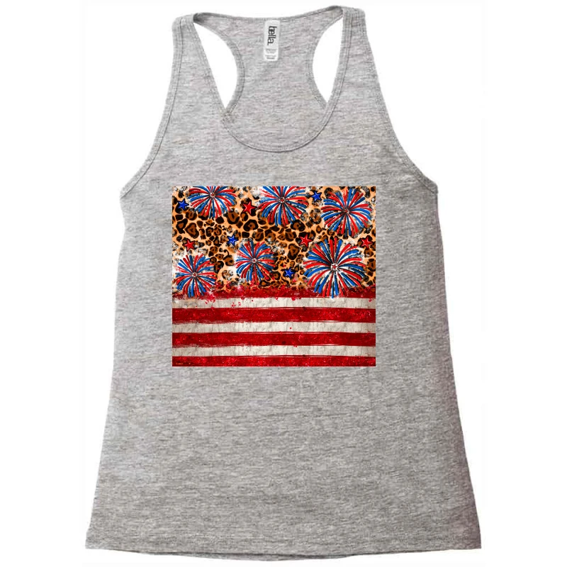 4th Of July USA Flag Leopard Racerback Tank 5 4th Of July USA Flag Leopard Racerback Tank - Image 3