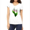 Pink And White Lady's Slipper Flower Women's V-Neck T-Shirt -DIOO Clothing Shop pmd.2510168151.72.24945602.s3.1 front white2 ffffff none x19.517y8.017 98.96515 800x800 1