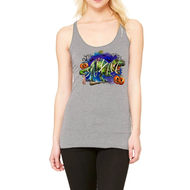 Halloween T-rex Racerback Tank 3 Halloween T-rex Racerback Tank