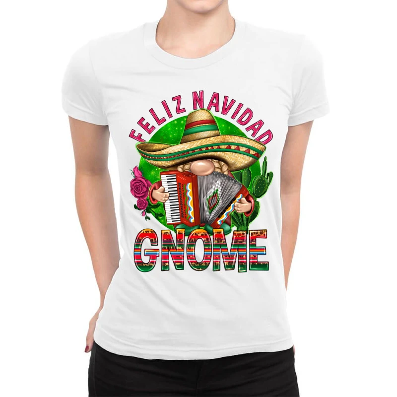Feliz Navidad Gnome Ladies Fitted T-Shirt 4 Feliz Navidad Gnome Ladies Fitted T-Shirt - Image 2