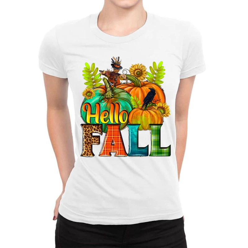 Hello Fall Ladies Fitted T-Shirt 3 Hello Fall Ladies Fitted T-Shirt