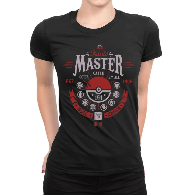 Kanto Master Classic Gaming Ladies Fitted T-Shirt 3 Kanto Master Classic Gaming Ladies Fitted T-Shirt