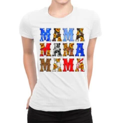 Western American Flag Mama Mama Mama Ladies Fitted T-Shirt