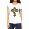 Western Bull Skull And Sunflowers Cross Women's V-Neck T-Shirt -DIOO Clothing Shop pmd.2526678279.72.25095134.s3.1 front white2 ffffff none x0y0 138 800x800 1