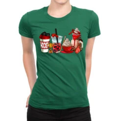 Hockey Coffee Cups Ladies Fitted T-Shirt