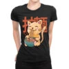 Cat Ramen Graphic Ladies Fitted T-Shirt -DIOO Clothing Shop pmd.2526748689.36.25095548.s3.1 front black2 ffffff none x0y6 154 800x800 1