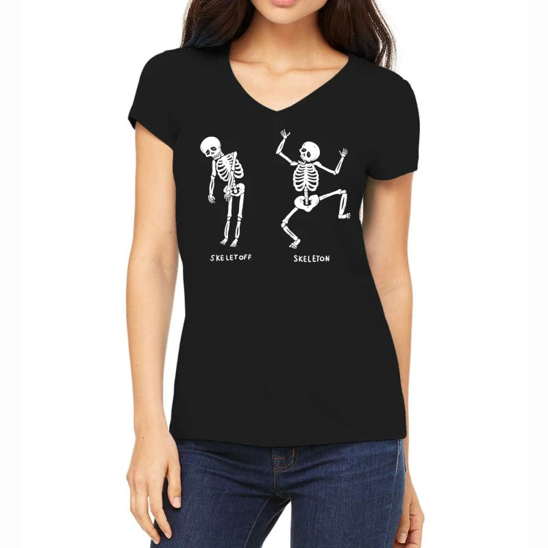 Skeletoff Skeleton Women's V-Neck T-Shirt 3 Skeletoff Skeleton Women's V-Neck T-Shirt