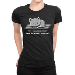 Not A Regular Domestic Cat Black Ladies Fitted T-Shirt