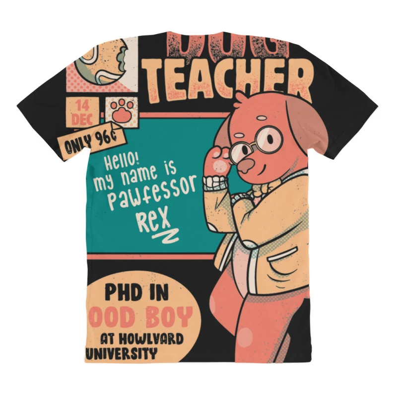 Pawfessor Teacher Dog Professor School I Love My T All Over Women's T-shirt 6 Pawfessor Teacher Dog Professor School I Love My T All Over Women's T-shirt - Image 4