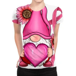 Breast Cancer Gnomes All Over Women's T-shirt
