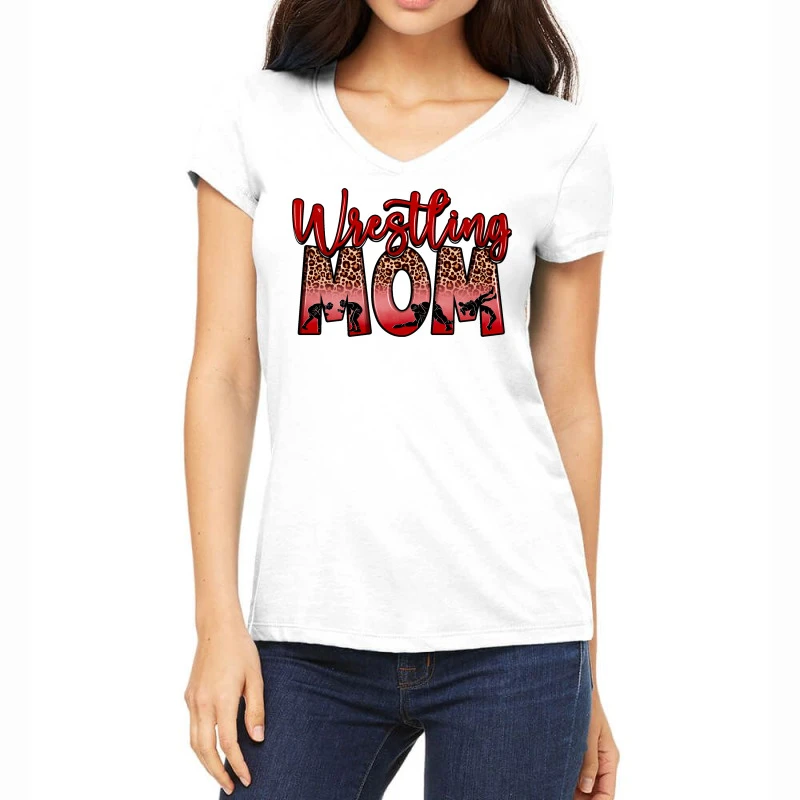 Wrestling Mom Women's V-Neck T-Shirt 3 Wrestling Mom Women's V-Neck T-Shirt
