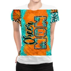 Cheer Mom Basketball All Over Women's T-shirt