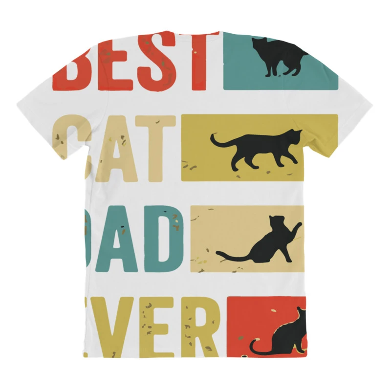 Vintage Best Cat Dad Ever Cat Lover All Over Women's T-shirt 6 Vintage Best Cat Dad Ever Cat Lover All Over Women's T-shirt - Image 4