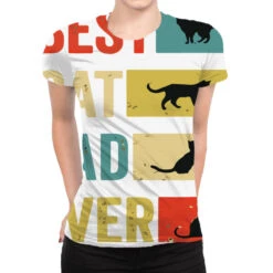 Vintage Best Cat Dad Ever Cat Lover All Over Women's T-shirt