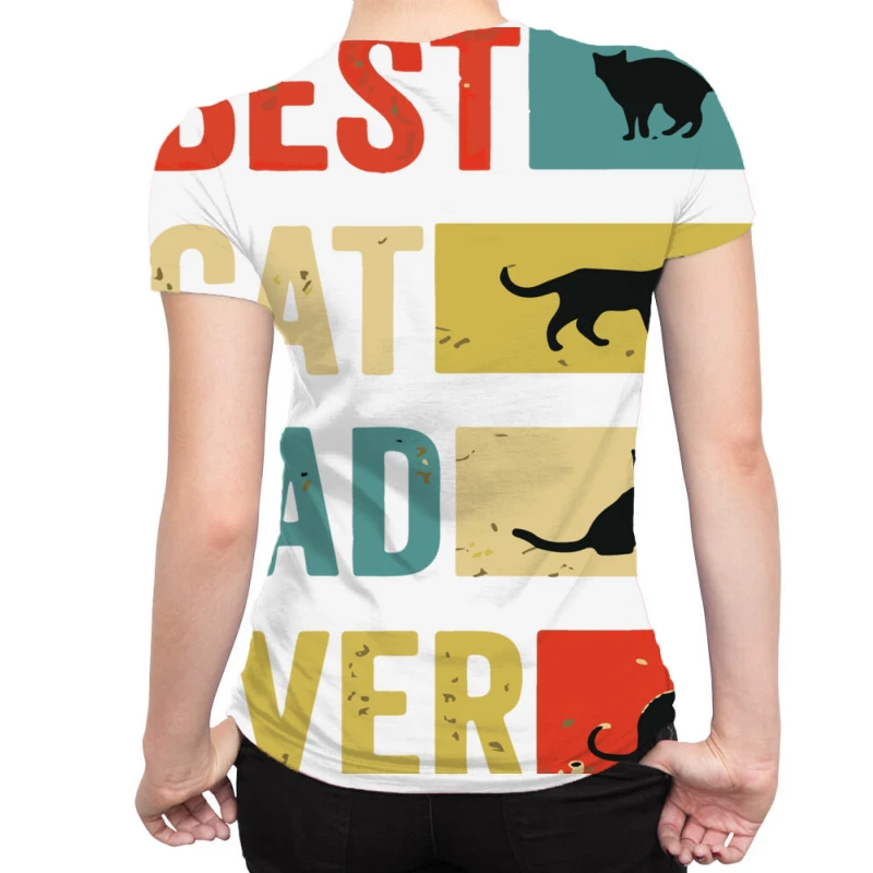 Vintage Best Cat Dad Ever Cat Lover All Over Women's T-shirt 4 Vintage Best Cat Dad Ever Cat Lover All Over Women's T-shirt - Image 2