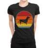 Retro Vintage Doxie Dachshund Dog Weiner Dog Breed Ladies Fitted T-Shirt -DIOO Clothing Shop pmd.2527029751.36.25097665.s3.1 front black2 ffffff none x0y0 154 800x800 1