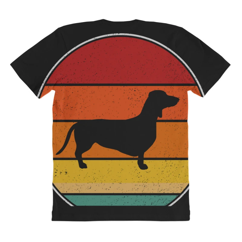 Retro Vintage Doxie Dachshund Dog Weiner Dog Breed All Over Women's T-shirt 6 Retro Vintage Doxie Dachshund Dog Weiner Dog Breed All Over Women's T-shirt - Image 4