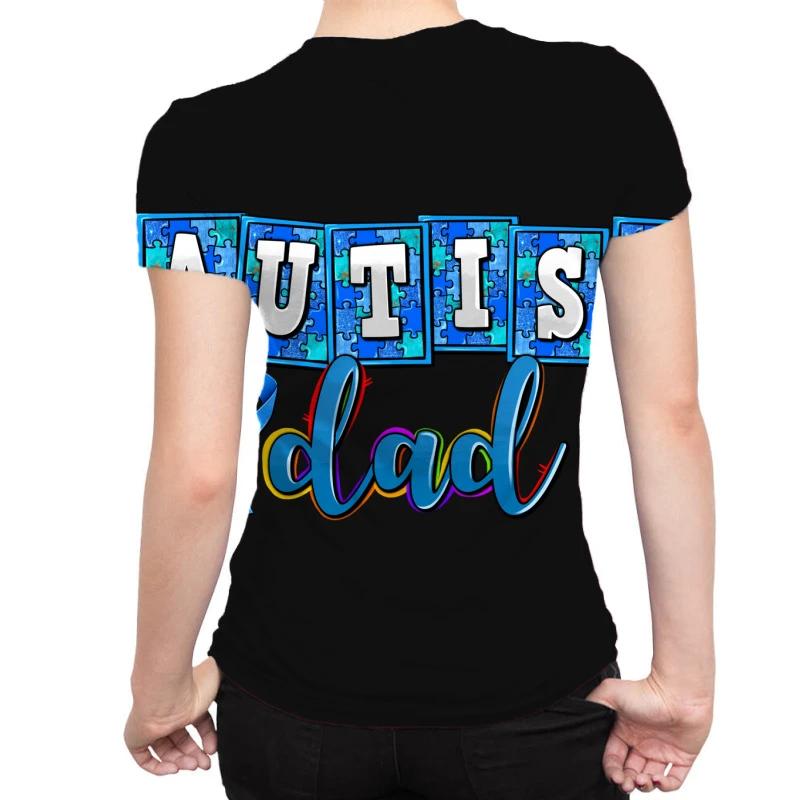 Autism Dad All Over Women's T-shirt 4 Autism Dad All Over Women's T-shirt - Image 2