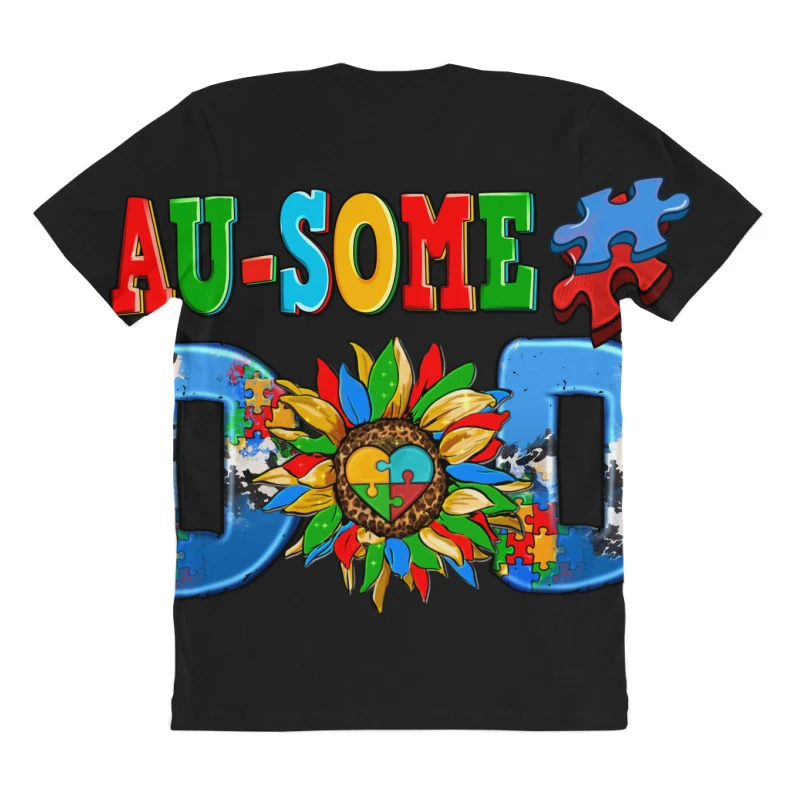 Ausome Autism Dad All Over Women's T-shirt 6 Ausome Autism Dad All Over Women's T-shirt - Image 4