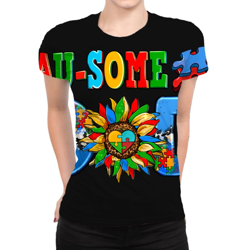 Ausome Autism Dad All Over Women's T-shirt 3 Ausome Autism Dad All Over Women's T-shirt