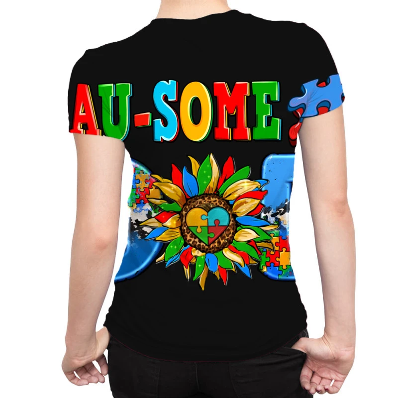 Ausome Autism Dad All Over Women's T-shirt 4 Ausome Autism Dad All Over Women's T-shirt - Image 2
