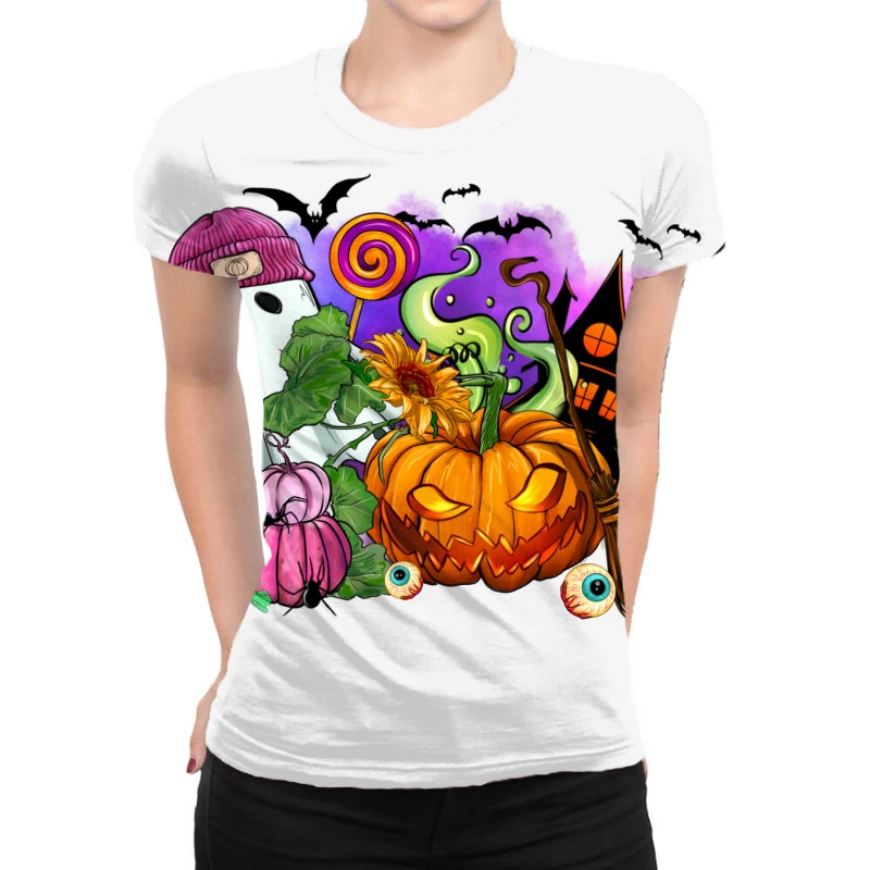 Halloween Ghost And Jack O Lantern All Over Women's T-shirt 3 Halloween Ghost And Jack O Lantern All Over Women's T-shirt