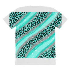Teal Leopard Glitter All Over Women's T-shirt -DIOO Clothing Shop pmd.2527170001.108.25103031.s3.1 front customized1 f5f5f5 none x45y41.5 294 800x800 1