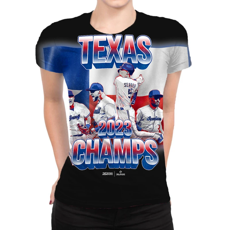 Texas Baseball 2023 World Champions All Over Women's T-shirt 2 Texas Baseball 2023 World Champions All Over Women's T-shirt